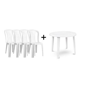 Set Reina de Mesa y 4 Sillas Quality Blanco