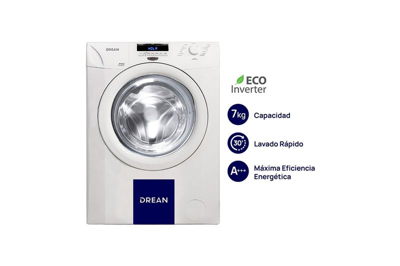 Lavarropas-Inverter-Carga-Frontal-Drean-7kg-1000-Rpm-LFDR10710SB0-Blanco