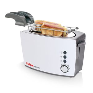 Tostadora LILIANA AT907 Multitoast 800W 7 Niveles 2 Bahías accesorio Sandwichero Blanca
