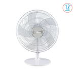 Turboventilador de Mesa LILIANA VSOM12 12 Pulg Parrilla Metálica Blanca Aspas Transparentes