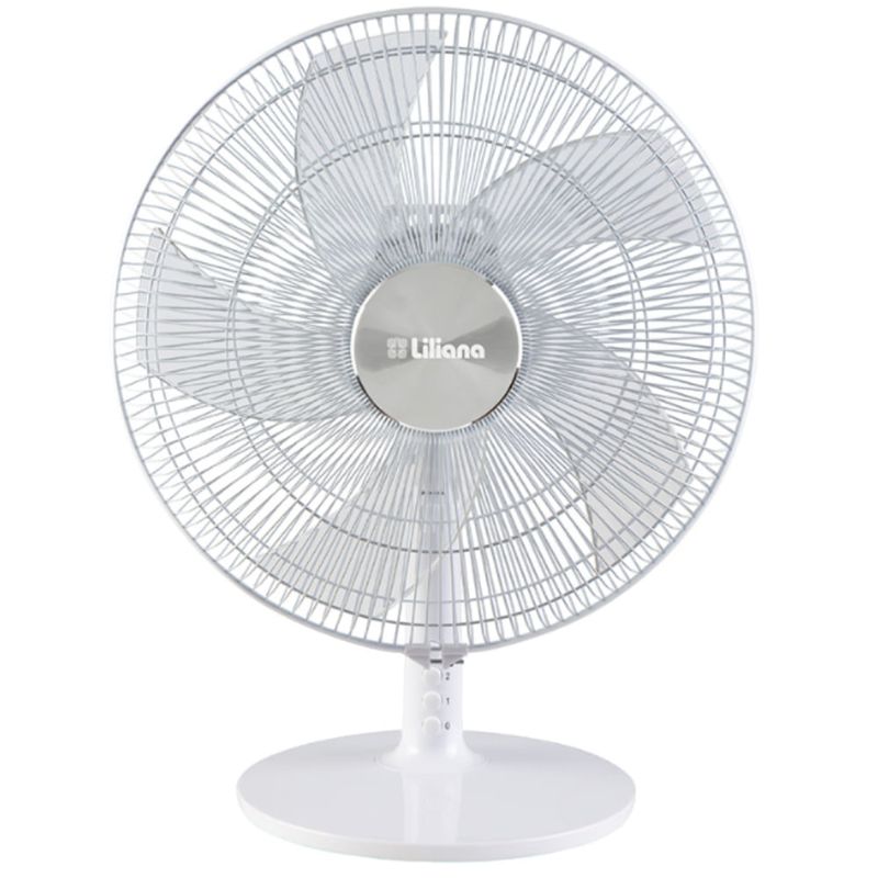 Turboventilador de Mesa LILIANA VSOM12 12 Pulg Parrilla Metálica Blanca Aspas Transparentes