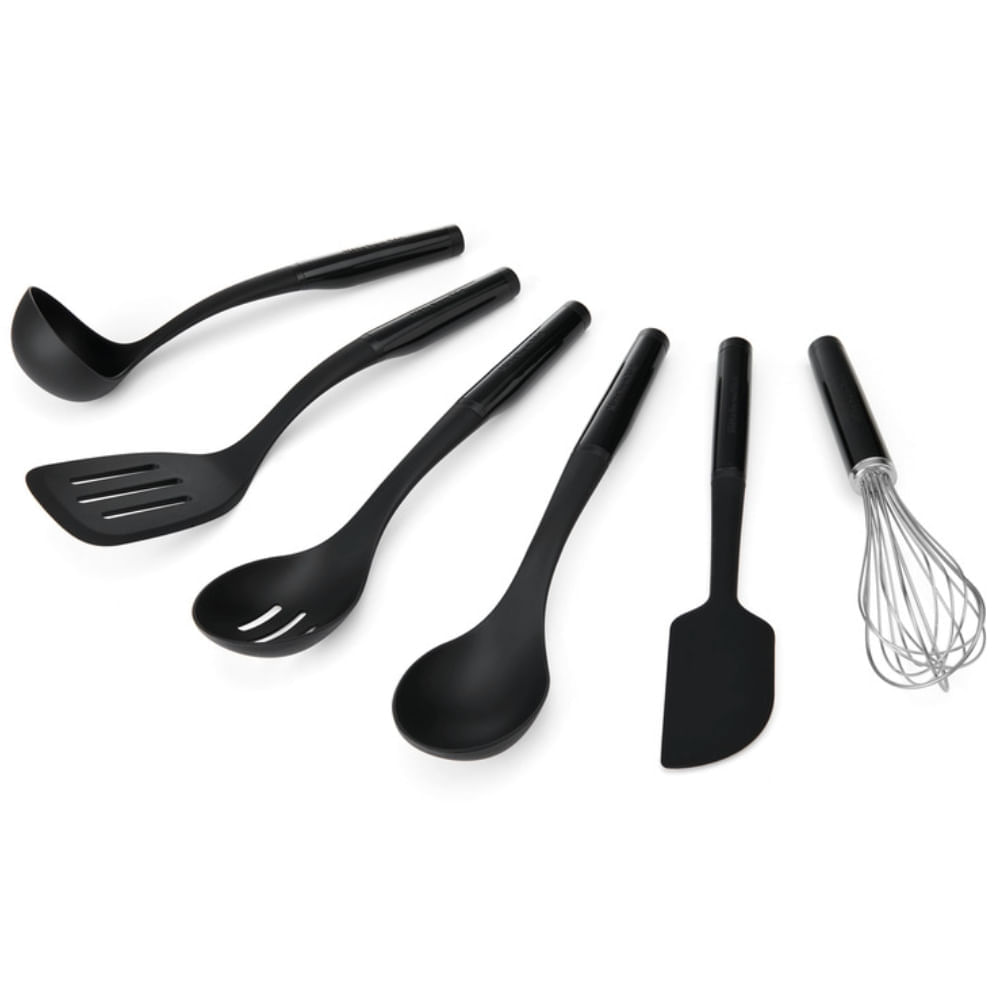 Juego De Utensilios De Cocina De Silicona 6 Piezas - Mango Acero Inoxidable, Antiadherente, Incluye Soporte, Apto Para Lavavajillas