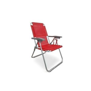 Sillón Plegable Hilgert 0220 Aluminio 7/8 5 Pos Rojo