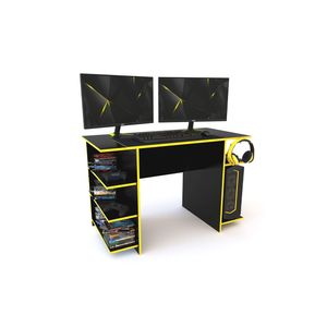 Escritorio Gamer Delos DGA01 1,20M Negro/Amarillo