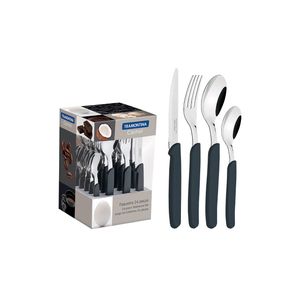 Juego de Cubierto Tramontina Caramel 24 Piezas Acero Inox Negro