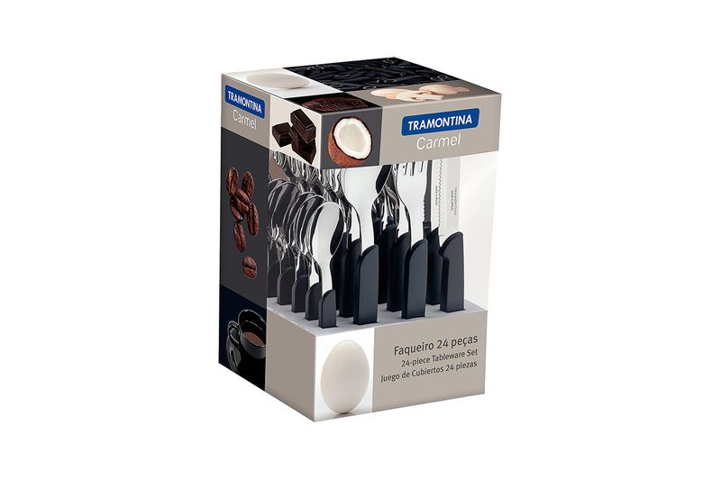 Juego-de-Cubierto-Tramontina-Caramel-24-Piezas-Acero-Inox-Negro