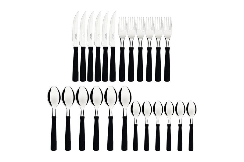 Juego-de-Cubierto-Tramontina-New-Kolor-25-Piezas-Acero-Inox-Negro