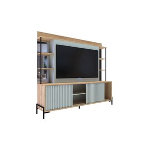 Mueble Varillado TV 60” Delos 2,00M DRO06 Roble Nebraska Blanco