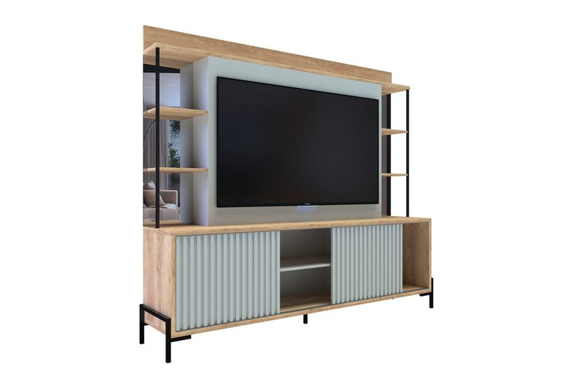 MuebleVarilladoTV60”Delos200MDRO06RobleNebraskaBlanco