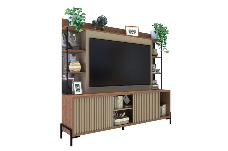 MuebleVarilladoTV60”Delos200MDRO06RobleRobleGris