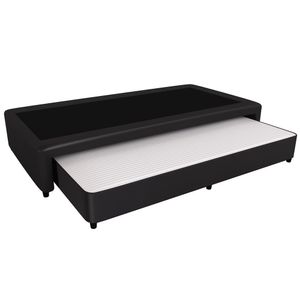 Sommier Bicama Urania eco cuero negro Mussa 1 Plaza 100 x 200 Int. Resorte