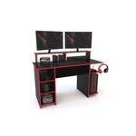 Escritorio-Gamer-Delos-Con-Alzado-DGA02-140M-Negro-Rojo