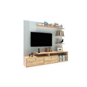 Home Suspenso Varillado TV 50” Delos DRO03 1,80M Roble Blanco