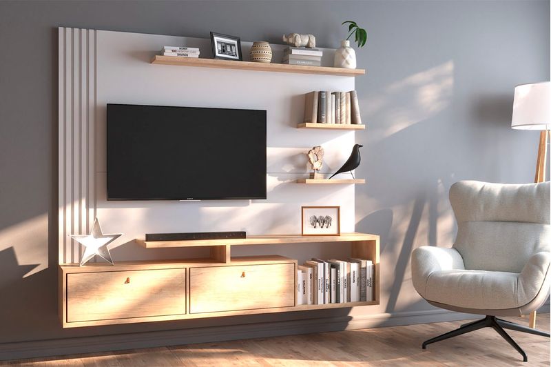 HomeSuspensoVarilladoTV50”DelosDRO03180MRobleBlanco
