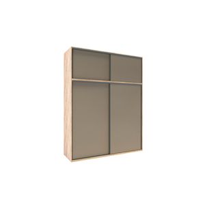 Ropero Dúo Delos DUO05 Con Baulera 1,80M Roble Nebraska Gris
