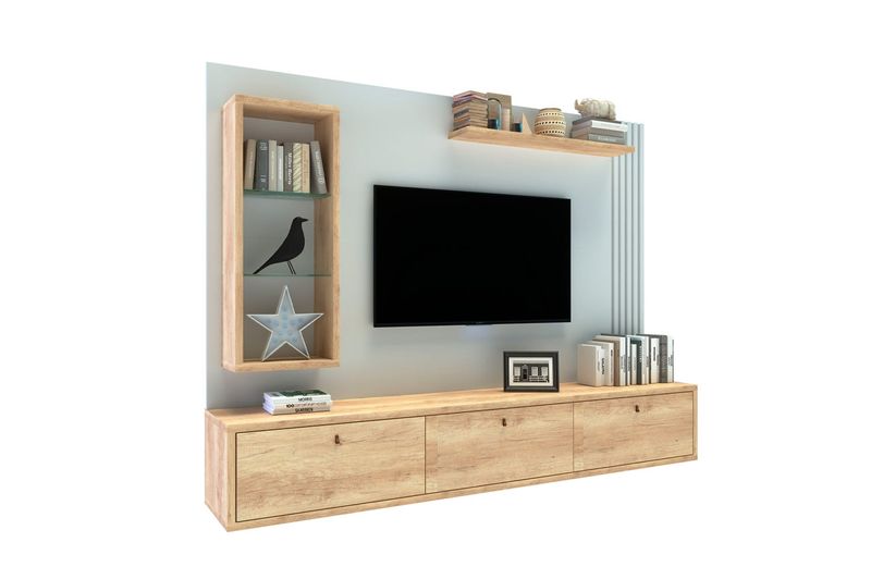 HomeSuspensoTV60”DelosDRO043Puertas200MRobleNebraskaBlanco