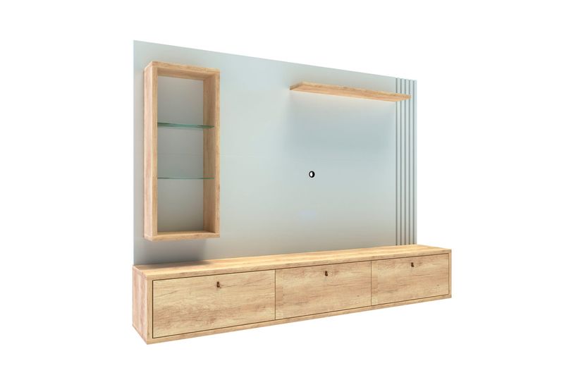 HomeSuspensoTV60”DelosDRO043Puertas200MRobleNebraskaBlanco