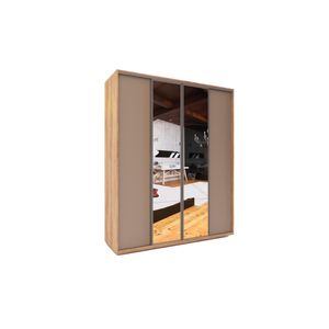 Ropero Dúo Delos DUO01 4 Puertas 1,80M Robre Nebraska Gris