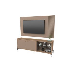 Rack Rod + Panel Varillado TV 65” Delos DRO07 1,80 Roble Davos Gris