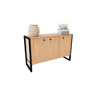 Comoda Vajillero Steel Delos DST11 3 Puertas 1,20M Roble Nebraska