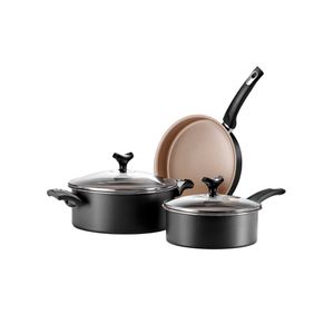 Batería de Cocina Marmicoc Sabores B3PDP 5 Piezas Negro Dorado