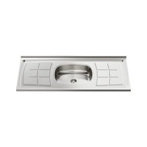 Mesada Orlandi Bacha Central de Acero Inox 40 1,20 x 0,53 Mts