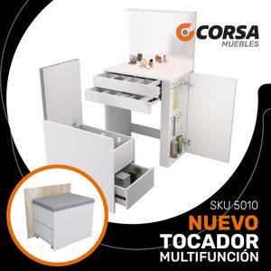 Maquillador Con Espejo , Asiento y Luz Led  -5010