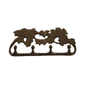 Perchero Fundición De Hierro 4 Ganchos de Uvas 26x11.5 cm