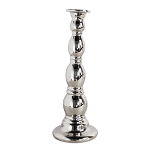Candelabro de Cerámica Plateada 35x14x14 cm