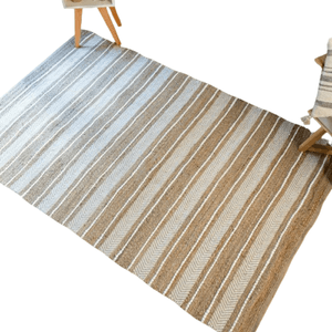 Alfombra Rayas 150x240 cm de Algodón y Yute