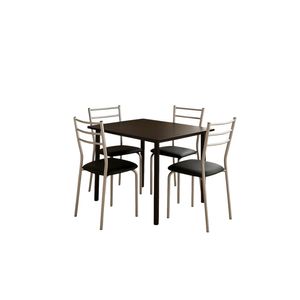 Combo Mesa Atenas 1,10M + 4 Sillas Dakar Auguste Negro