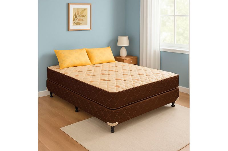 Colchón y Sommier Esmeralda 140x190 + Almohadas de Regalo Maxiking