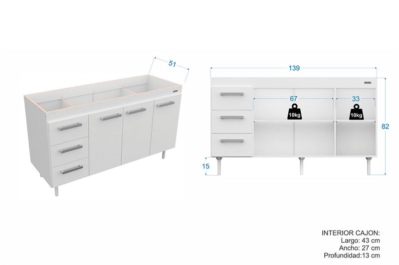 Bajo Mesada Mosconi 3 Ptas BM140SB 139x82 cm Blanco_0002_BAJO MESADA 140 EXPRESS - -VA-01