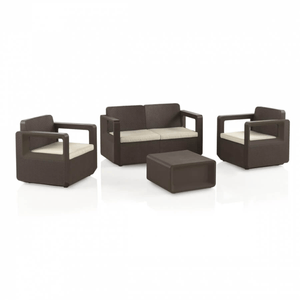 Set Muebles Berner Apolo 55347 con Sillones y Mesa Wengue
