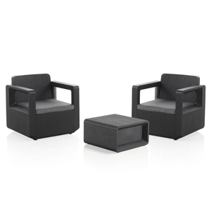 Juego Living Exterior Jardín Berner Simil Ratan Set Venus