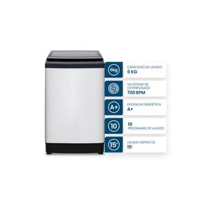 Lavarropas Carga Superior Philco 6KG 94PHCS802B2 Blanco