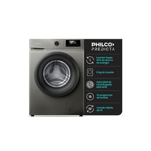 Lavarropas Inverter Carga Frontal Philco 8Kg 94PHLF8014PI2 Gris
