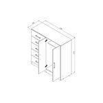 Chifonier Orlandi 3402 2 Puertas 5 Cajones Blanco_0000_120_medidas