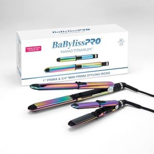 BaBylissPRO Enderezadora iónica Nano Titanium Prima del pelo, riza y endereza el cabello con una