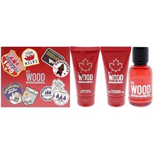 Dsquared2 Red Wood - Spray EDT de 1.7 onzas, loción corporal de 1.7 onzas, gel de baño y ducha de