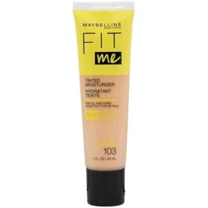 Maybelline Fit Me Crema hidratante tintada, cobertura natural, maquillaje facial, 103, 1 unidad