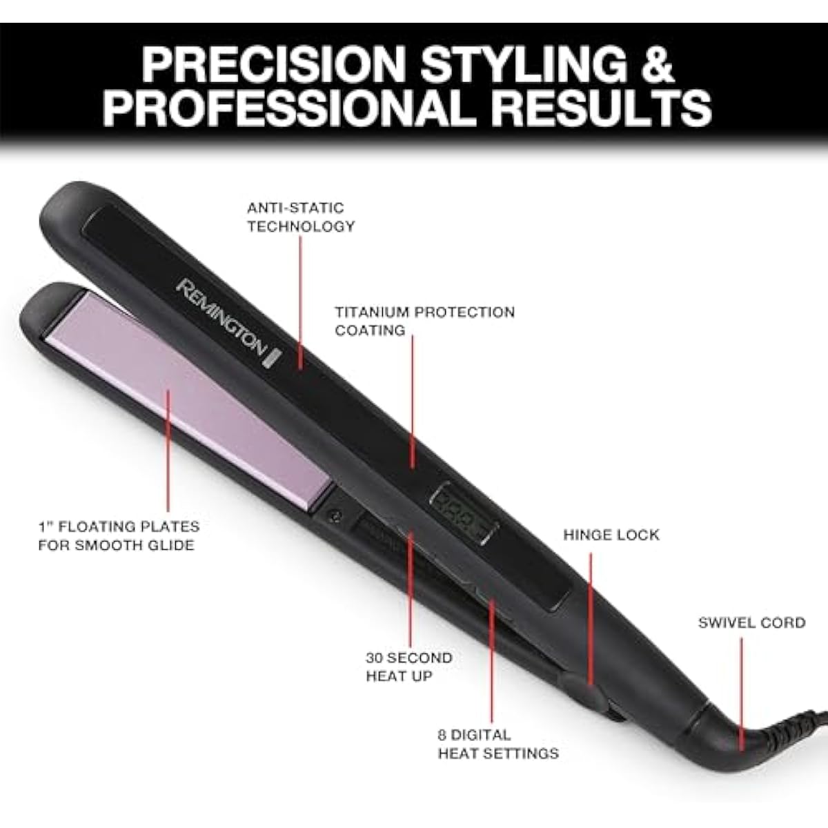 Remington S5500 Plancha plana antiestática con placas de cerámica