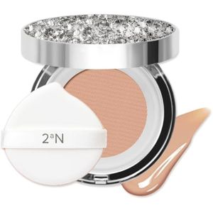 2aN Pacto de base de cojín de tensión brillante de 0.45 onzas, maquillaje coreano de base, cobertura