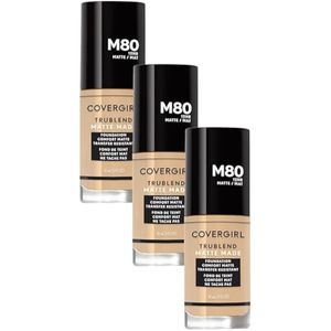 COVERGIRL TruBlend - Base líquida mate (3 unidades), color beige caramelo