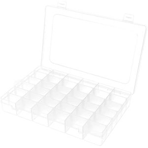 BTremary Cajas de almacenamiento transparentes de 36 rejillas para manualidades con compartimentos,
