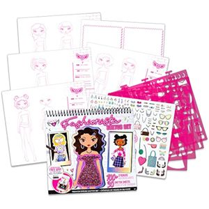 Fashion Angels Cuaderno de bocetos de diseño de moda para niños, libro de bocetos de diseño de moda
