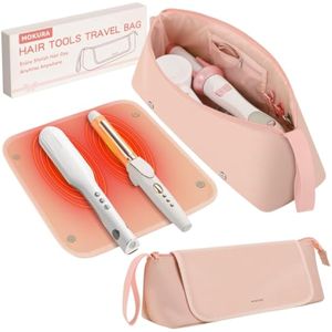 MOKURA Bolsa de viaje para herramientas de pelo caliente con alfombrilla resistente al calor,