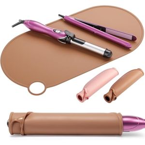 Noverlife Alfombrilla de maquillaje de silicona, resistente al calor, protector grande de rizador