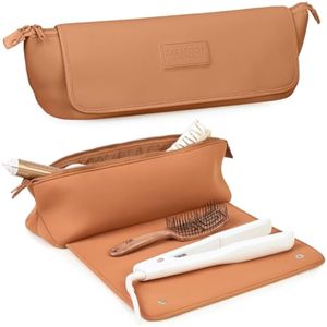 Bolsa de viaje para herramientas para el cabello y alfombrilla resistente al calor para planchas,