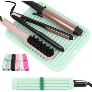 AMIJEAL Alfombrilla grande de silicona resistente al calor para herramientas para el cabello,